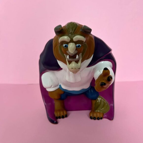 Vintage Disney Beauty and the Beast Plastic Coin Bank Figure - Picture 1 of 7